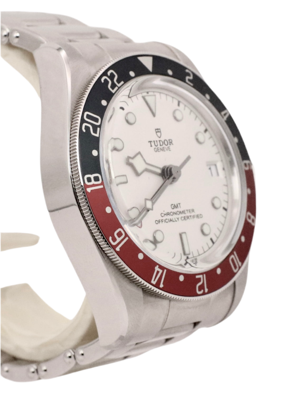Edelstahlgehäuse der Tudor GMT Pepsi 41 mm seitlich