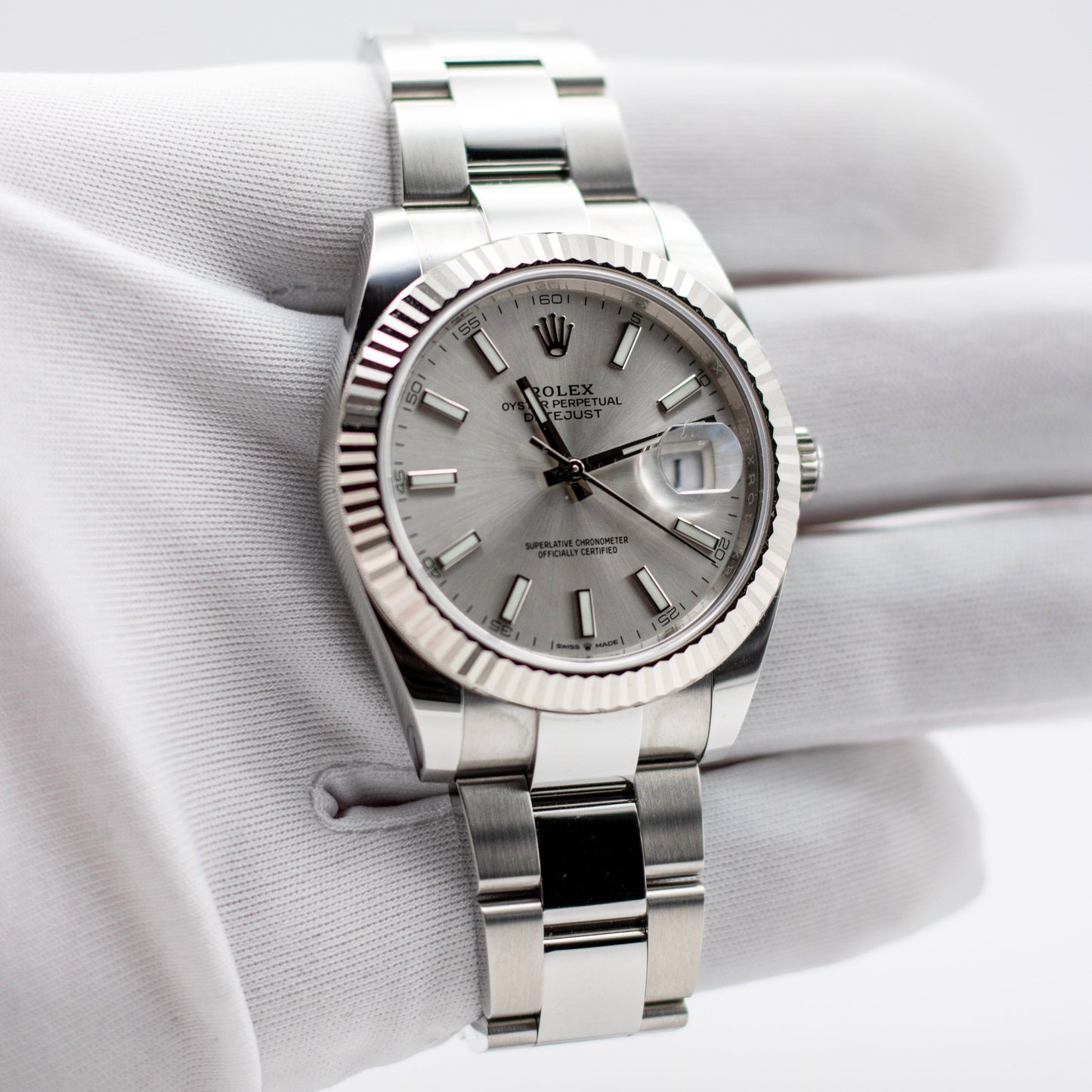 Rolex DateJust 41 mm "Silver" FULLSET-ZUG-2023
